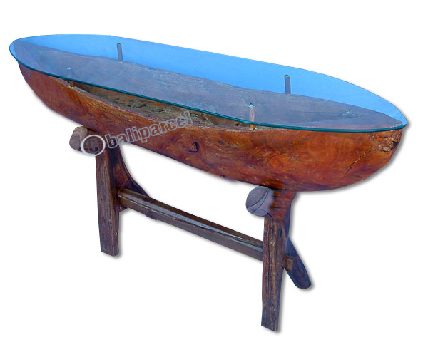 Wooden Display, Made From Old Teak With Glass