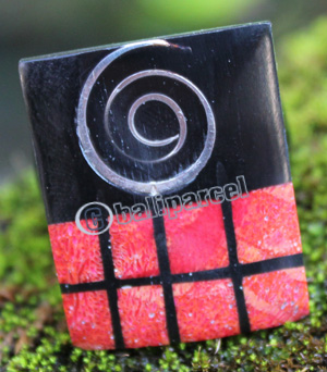 Ring Made From Resin And Redcoral With Stainless