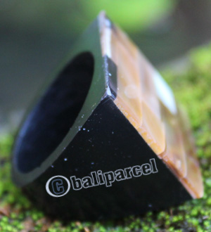 Ring Made From Resin With Shell