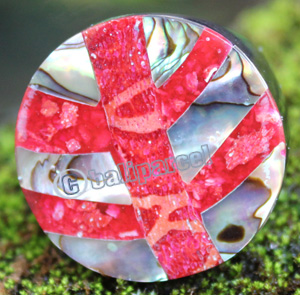 Ring Made From Resin With Shell And Redcoral