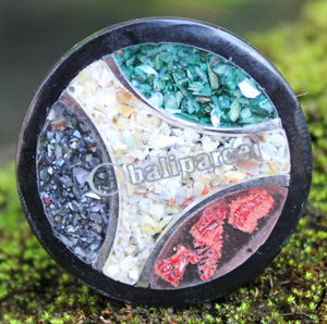 Ring Made From Resin, Coral With Stainless