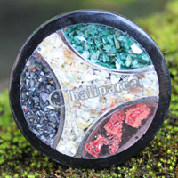 Ring Made From Resin, Coral With Stainless