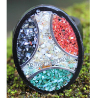 Ring Made From Resin, Coral With Stainless