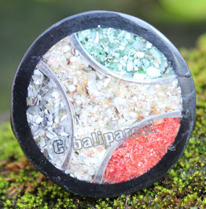 Ring Made From Resin, Coral With Stainless