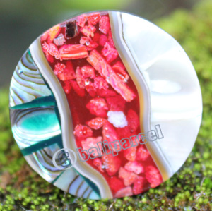 Ring Made From Resin, Shell With Coral