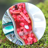 Ring Made From Resin, Shell With Coral