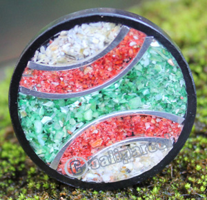 Ring Made From Resin, Coral With Stainless