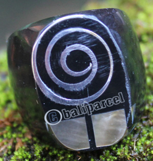 Ring Made From Resin, Shell With Stainless