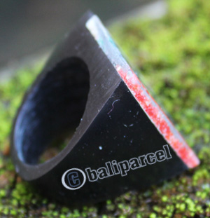 Ring Made From Resin With Coral
