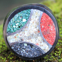 Ring Made From Resin, Coral With Stainless