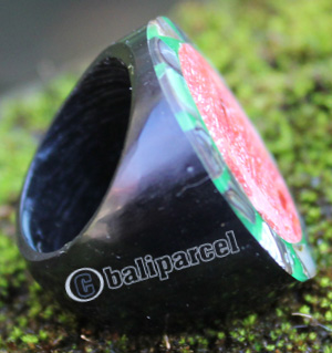 Ring Made From Resin, Shell With Coral