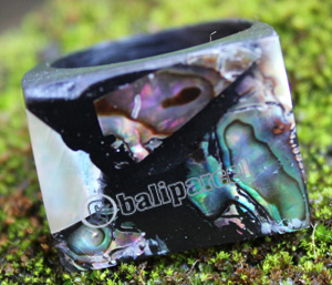 Ring Made From Resin With Shell