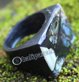 Ring Made From Resin With Shell