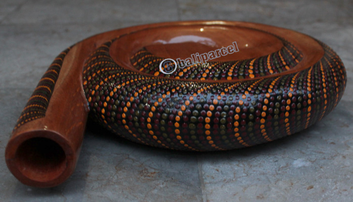 Aboriginal Dot Art Didgeridoo, Handmade From Mahogany With Painted 