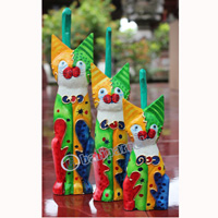 Wooden Cat Set Of 3 With Dot Art Painted, Hand Carved From Albesia Wood