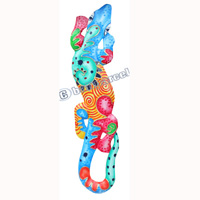 Singel Gecko Wall Plaque, Handcarved From Albesia Wood 