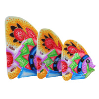 Wooden Fish Set Of 3, Handcarved From Albesia Wood