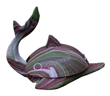 Wooden Dolphin Astray, Hand Carved From Albesia Wood  