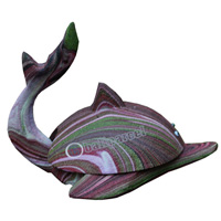 Wooden Dolphin Astray, Hand Carved From Albesia Wood  