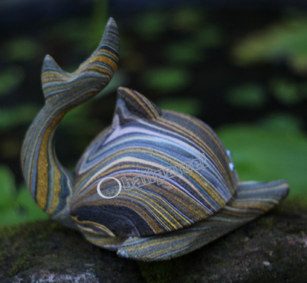 Wooden Dolphin Astray, Hand Carved From Albesia Wood  