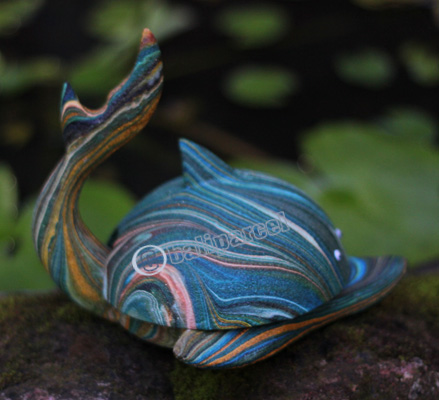 Wooden Dolphin Astray, Hand Carved From Albesia Wood  