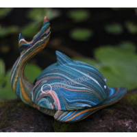 Wooden Dolphin Astray, Hand Carved From Albesia Wood  