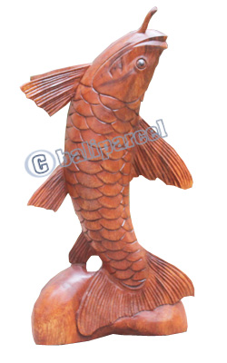 Wooden Fish, Hand Carved From Suar Wood