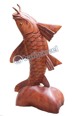Wooden Fish, Hand Carved From Suar Wood
