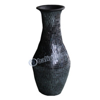 Vase, Made From Terracotta And Glass