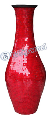 Vase, Made From Terracotta And Glass