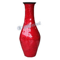 Vase, Made From Terracotta And Glass