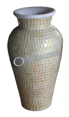 Vase, Made From Terracotta And Glass