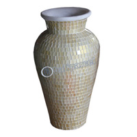 Vase, Made From Terracotta And Glass