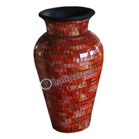 Vase, Made From Terracotta And Glass