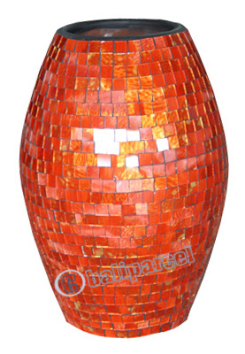 Vase, Made From Terracotta And Glass