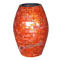Vase, Made From Terracotta And Glass
