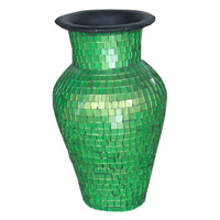 Vase, Made From Terracotta And Glass