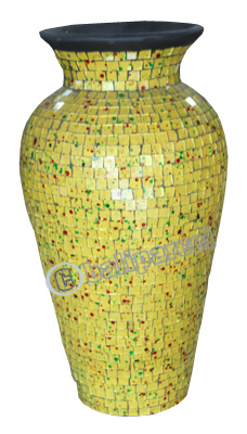 Vase, Made From Terracotta And Glass