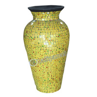 Vase, Made From Terracotta And Glass
