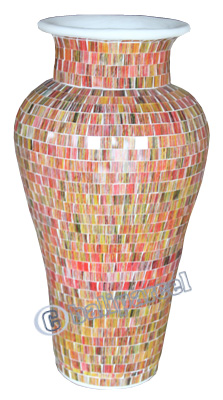 Vase, Made From Terracotta And Glass
