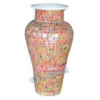 Vase, Made From Terracotta And Glass