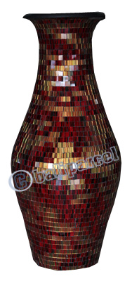 Vase, Made From Terracotta And Glass