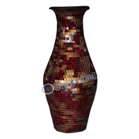 Vase, Made From Terracotta And Glass