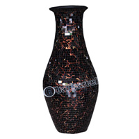 Vase, Made From Terracotta And Glass
