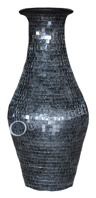 Vase, Made From Terracotta And Glass
