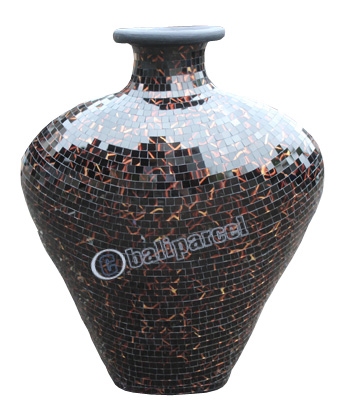 Vase, Made From Terracotta And Glass
