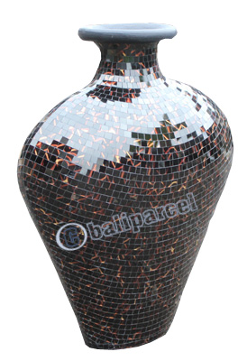 Vase, Made From Terracotta And Glass