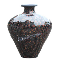 Vase, Made From Terracotta And Glass