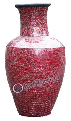 Vase, Made From Terracotta And Glass
