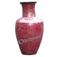 Vase, Made From Terracotta And Glass